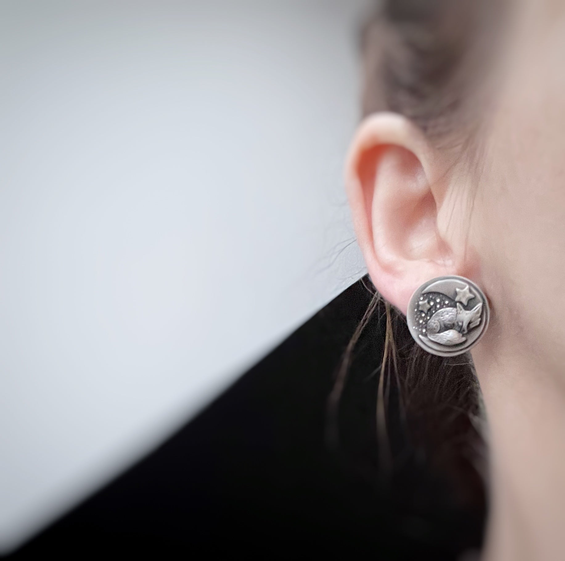 The Sleeping Fox Stud Earrings