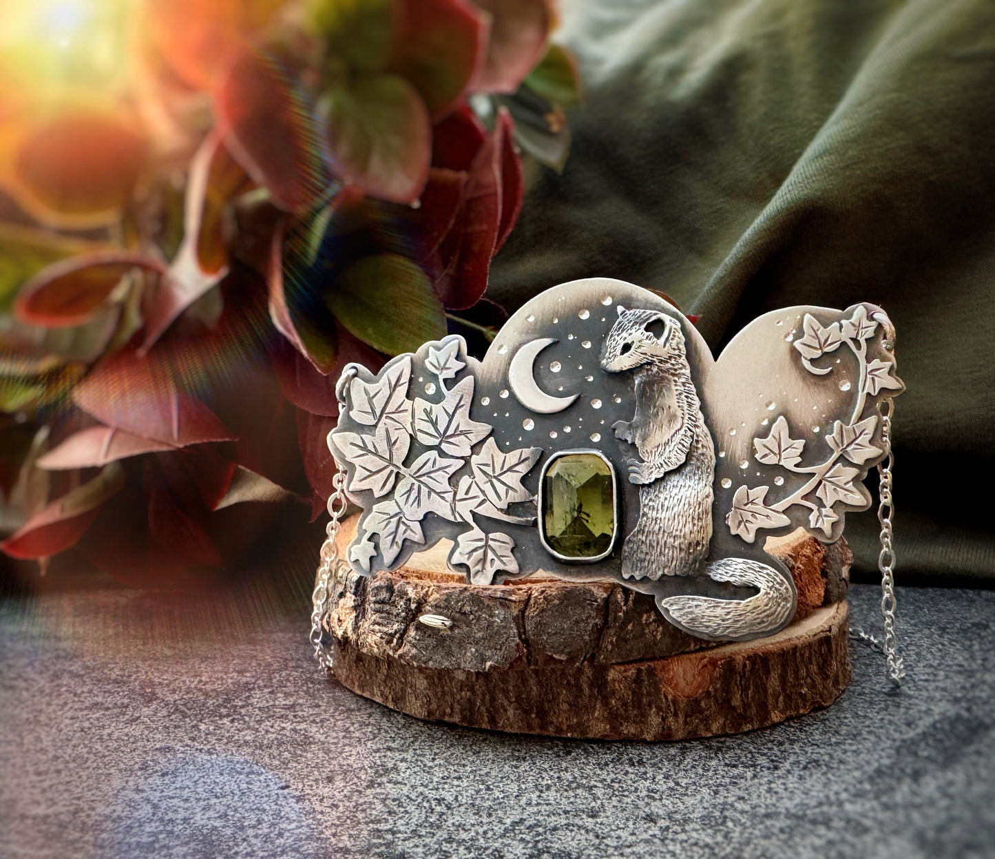 The Weasel & Ivy Necklace - Green Tourmaline
