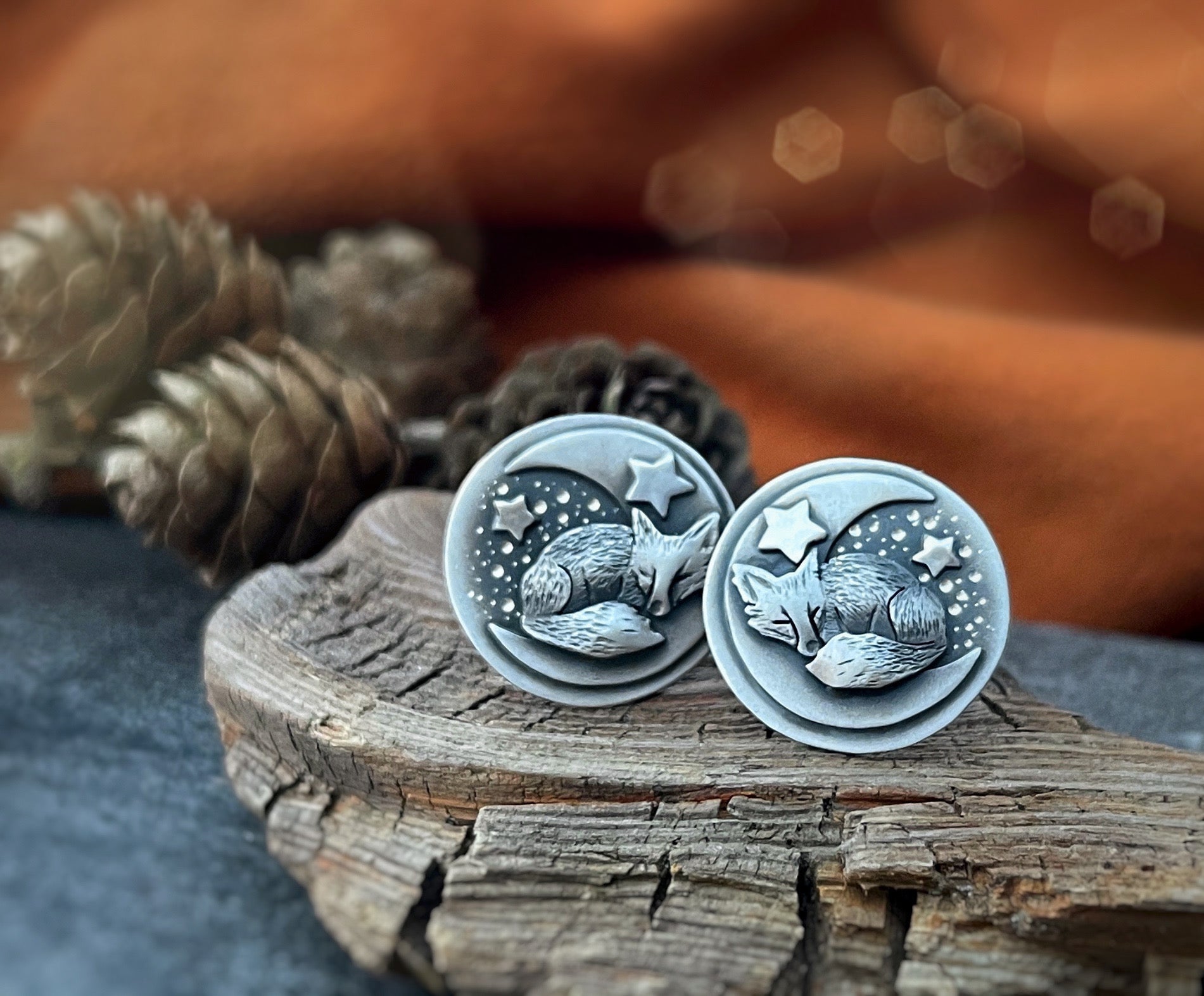 The Sleeping Fox Stud Earrings