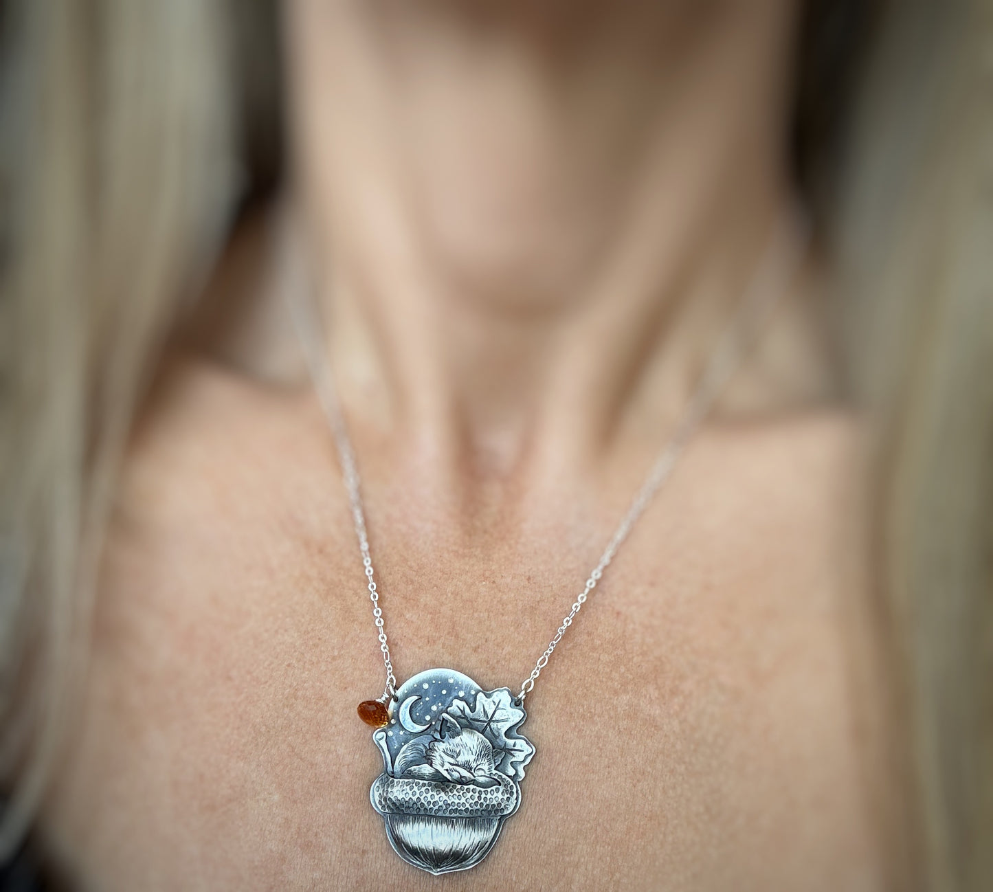 The Sleeping Fox Necklace - Madeira Citrine