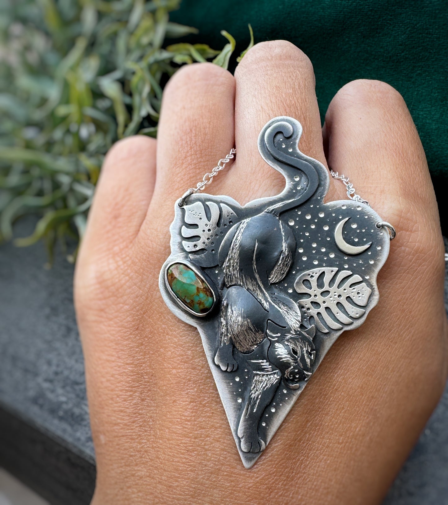 The Black Panther & Royston Turquoise Necklace