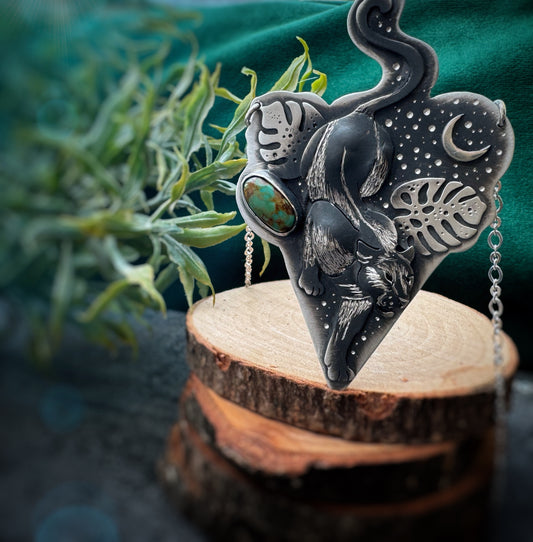 The Black Panther & Royston Turquoise Necklace