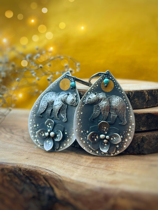 The Bear & Turquoise Earrings