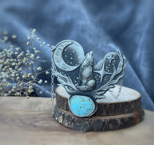 The Wolf & Moon Necklace