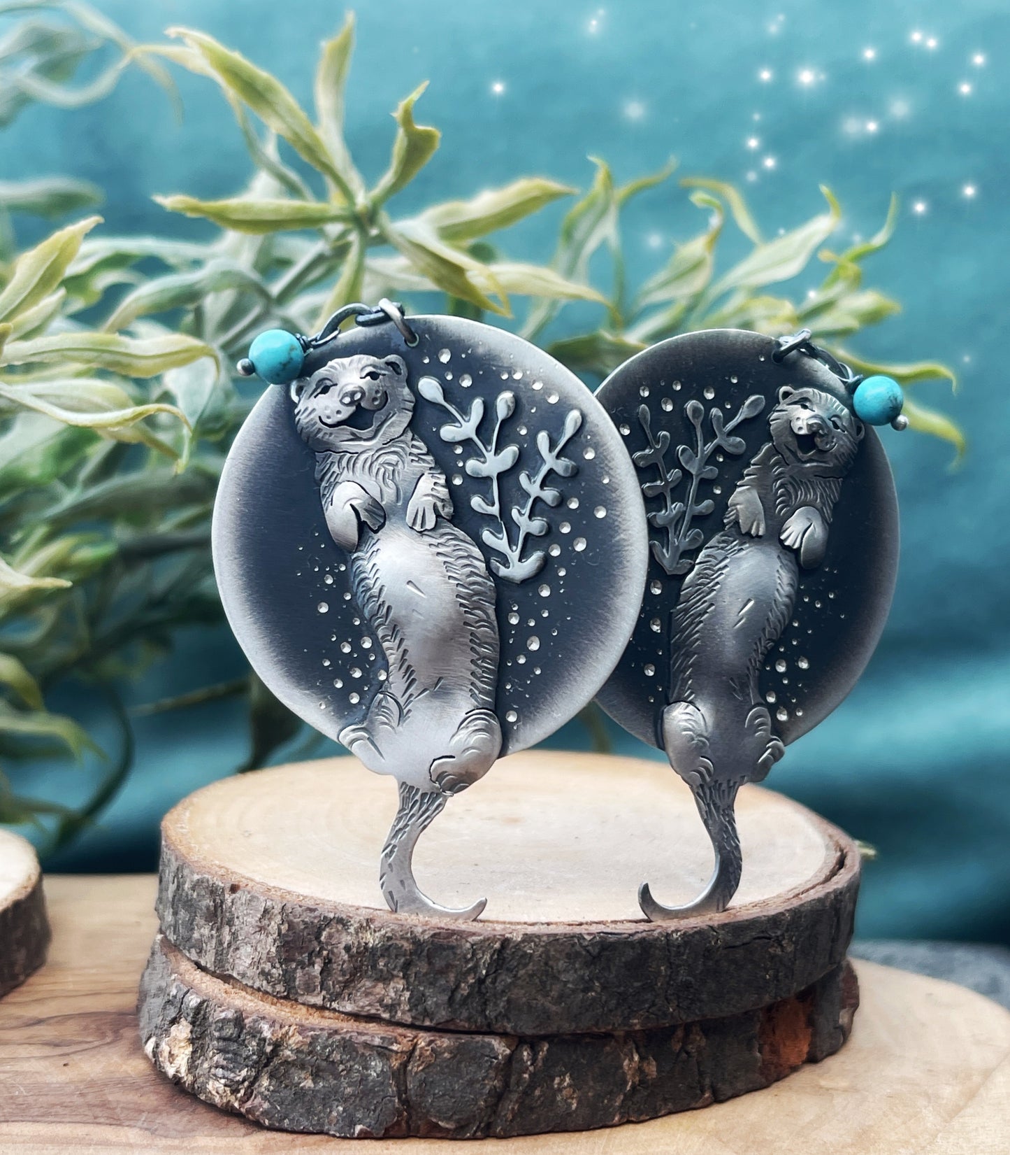 The Otter Floating in The Water Earrings