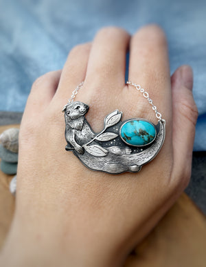 The Happy Otter & Turquoise Necklace
