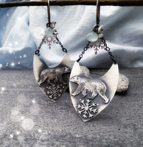 The Polar Bear Swing Earrings