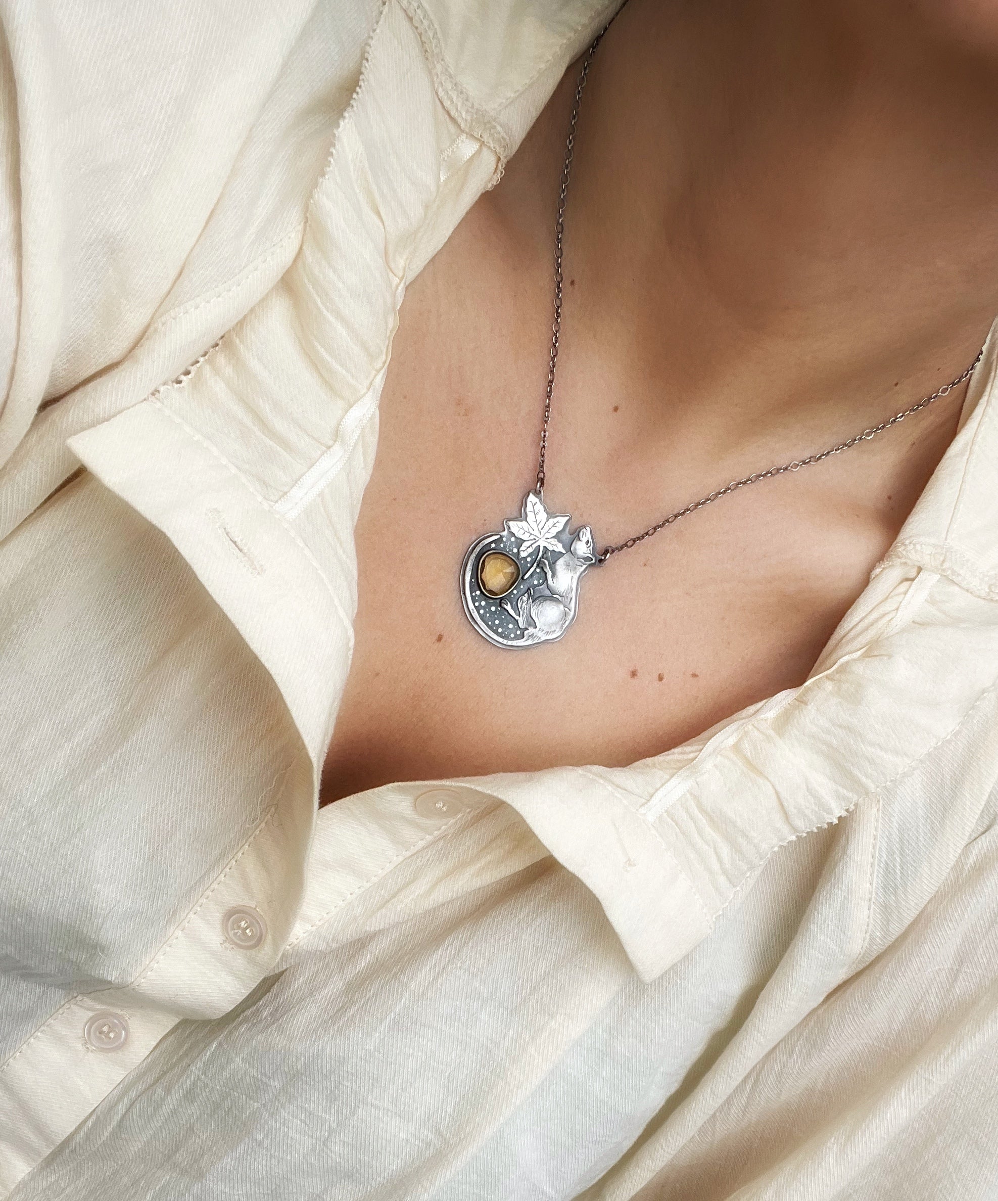 The Autumn Rat Necklace - Citrine