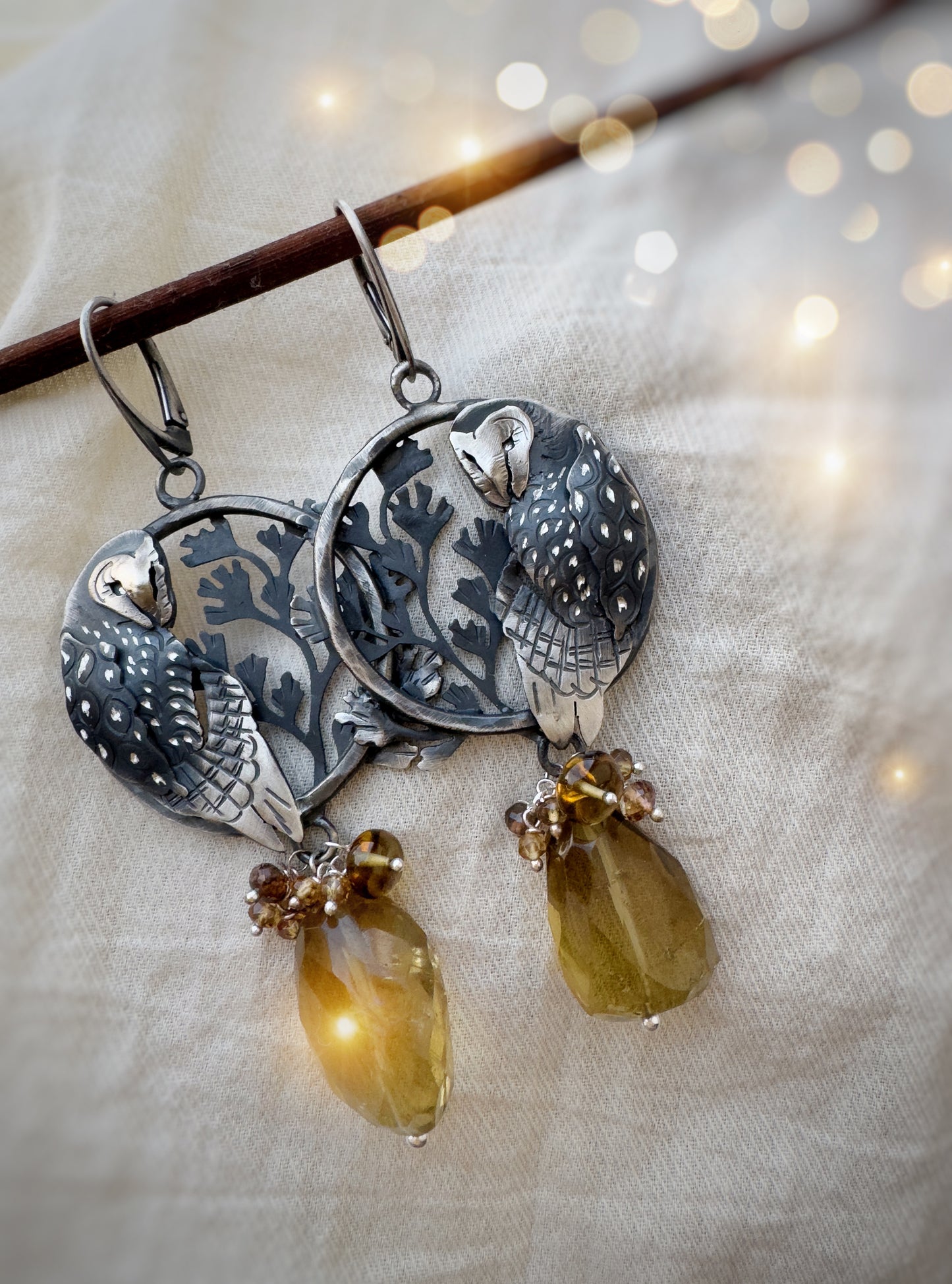 The Loving Eastern Grass Owl Earrings