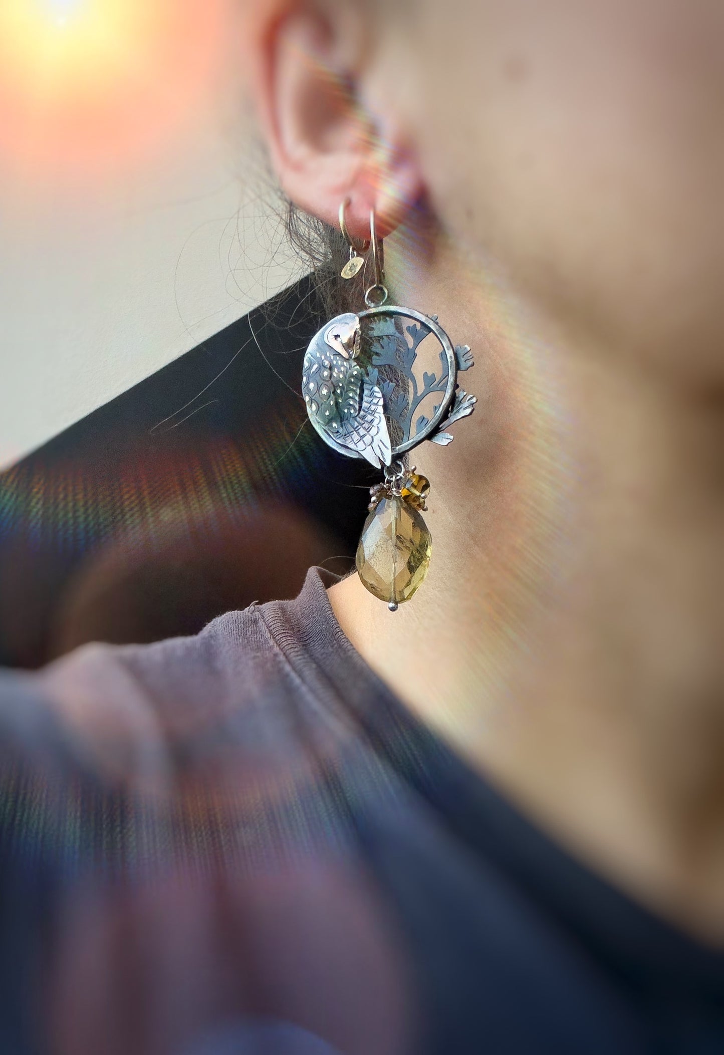 The Loving Eastern Grass Owl Earrings
