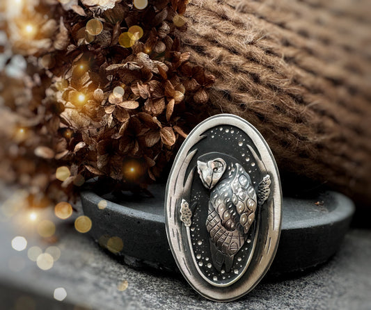The Loving Eastern Grass Owl Ring
