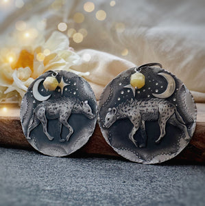 The Hyena Earrings- Yellow Opal