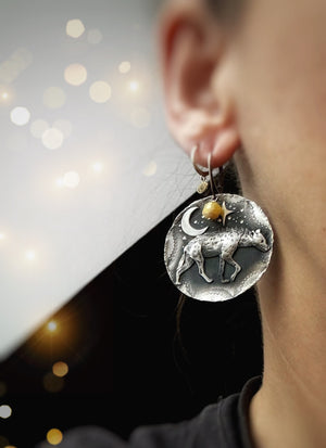 The Hyena Earrings- Yellow Opal