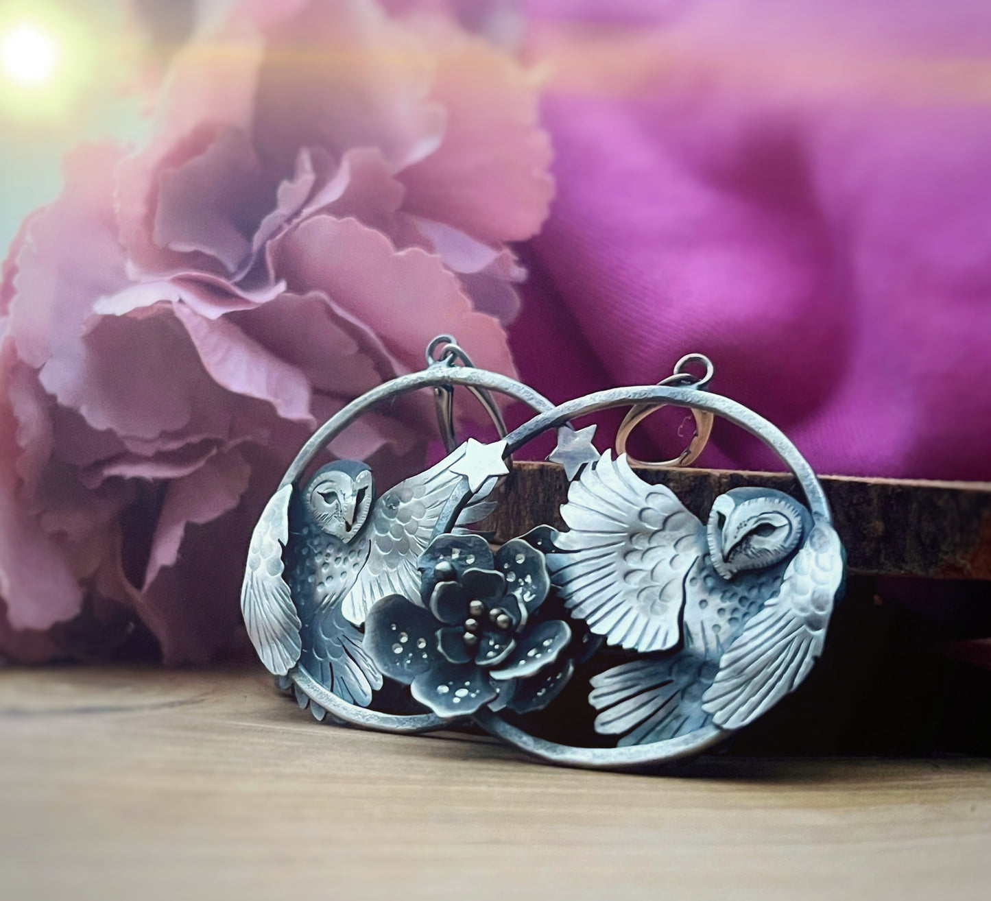 The Large Owl Hoop Earrings