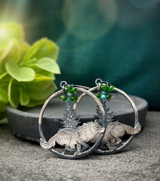 The Night Runner- Wolf Earrings