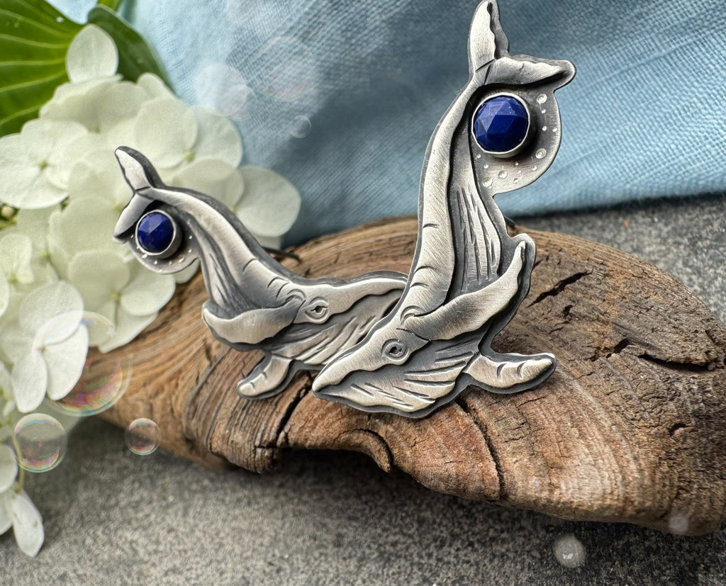 The Whale and Lapis Lazuli Stud Earrings