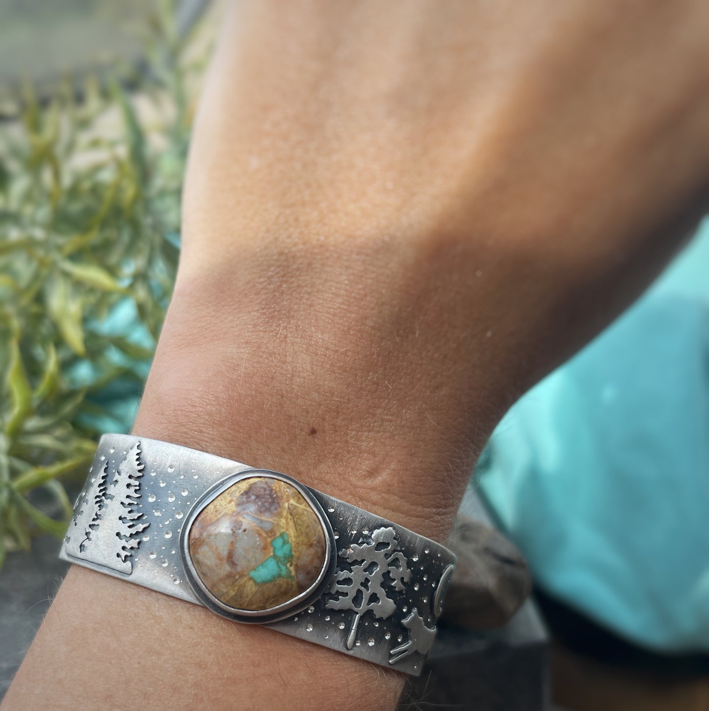 The Night Runners - Wolves & Royston Boulder Turquoise Cuff