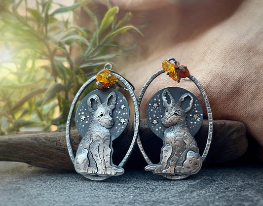 The African Wild Dog Earrings