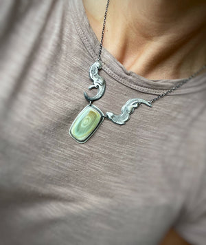 The Playful Otters & Imperial Jasper Necklace