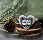 The Little Owl Heart Necklace - Athene Noctuaj