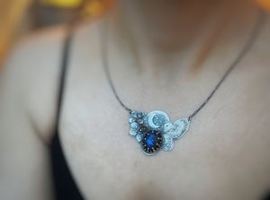 The Garden Barn Owl Necklace & Blue Labradorite