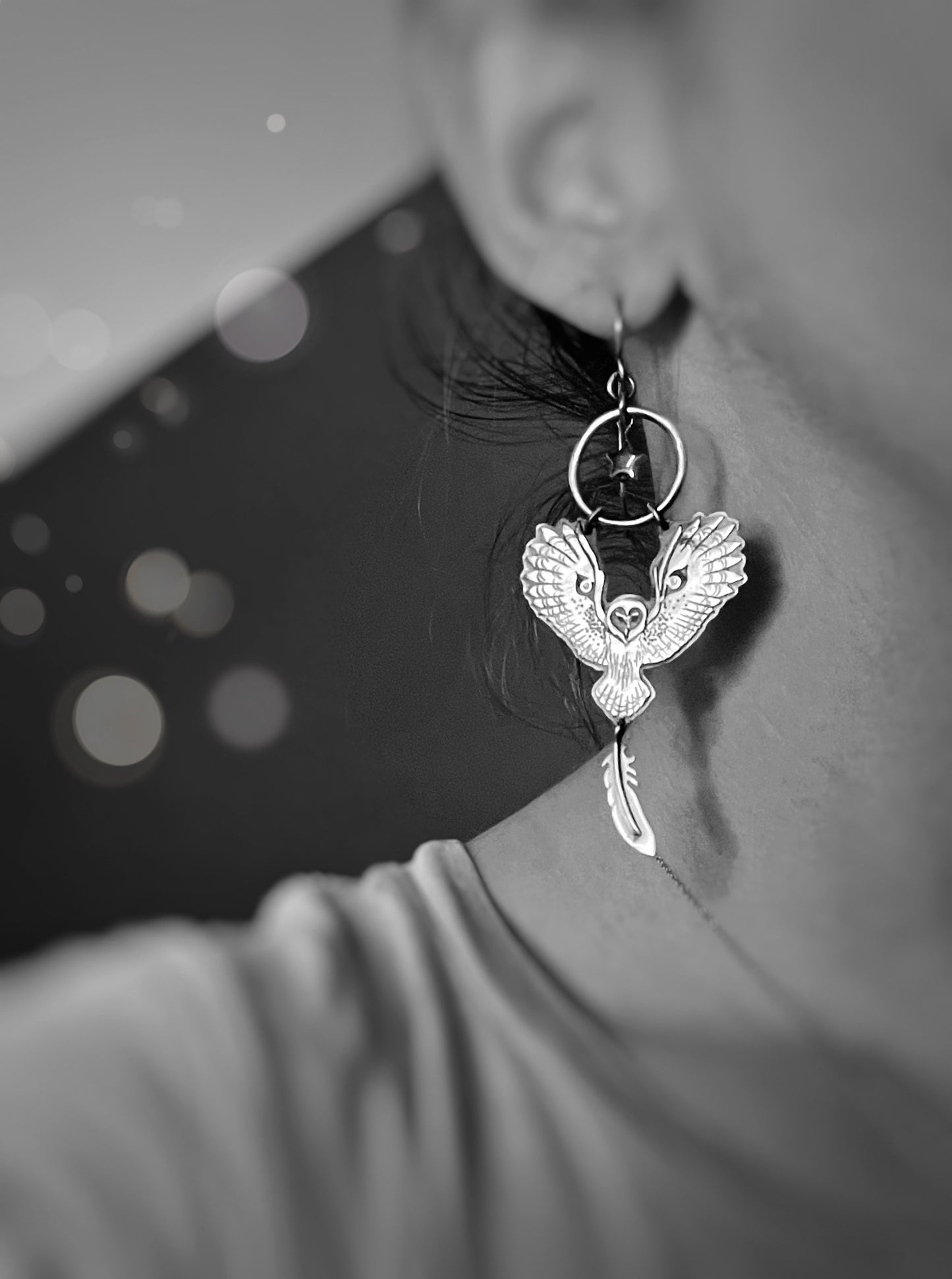 The Barn Owl's Dream-Mobile Earrings