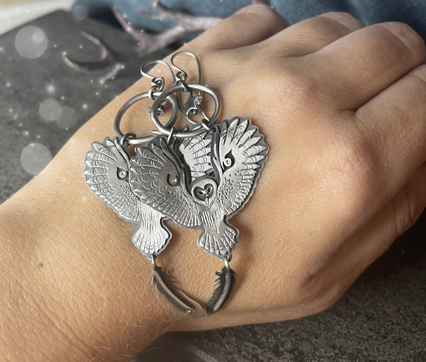 The Barn Owl's Dream-Mobile Earrings