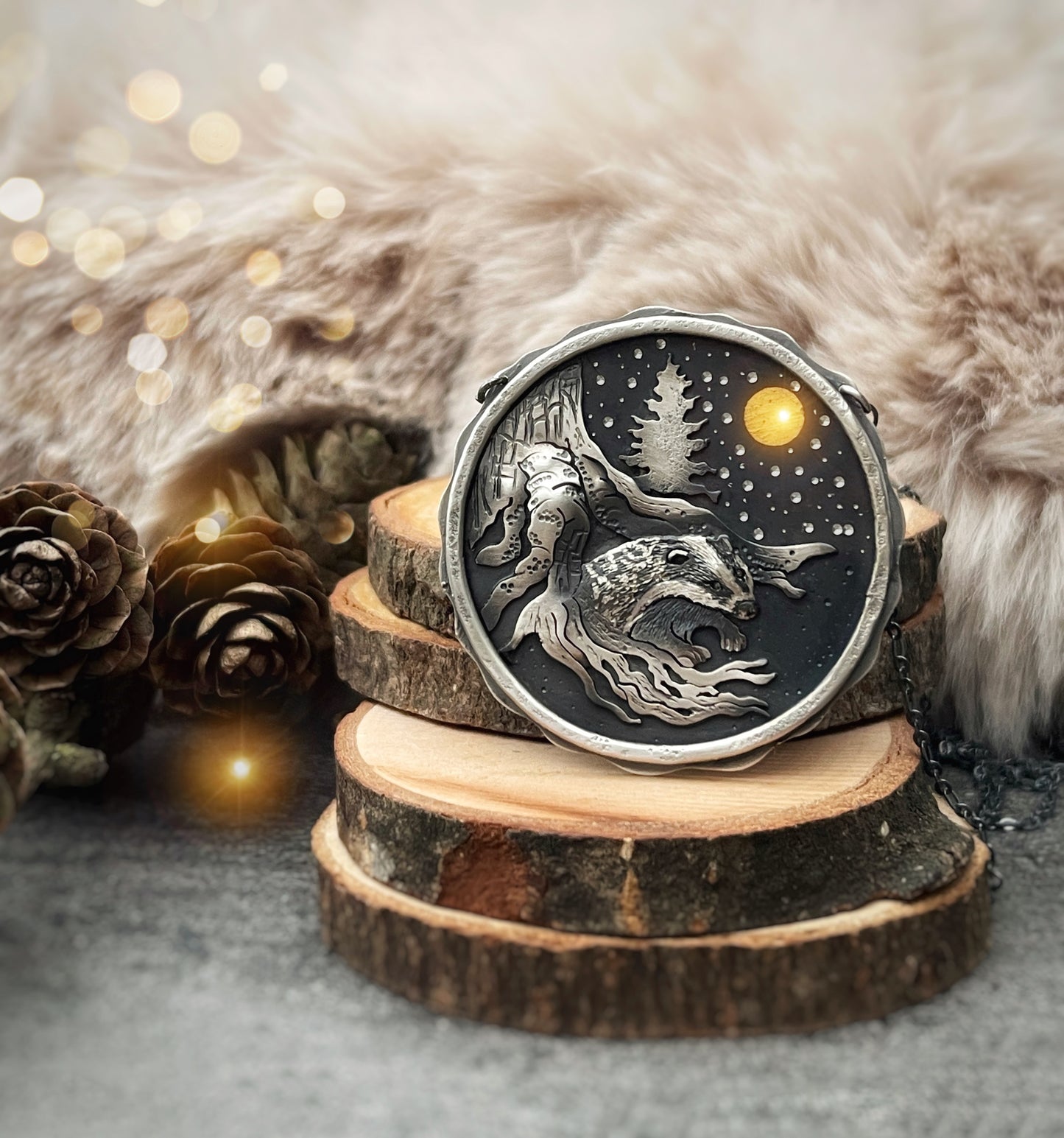 The Badger & Moon Necklace