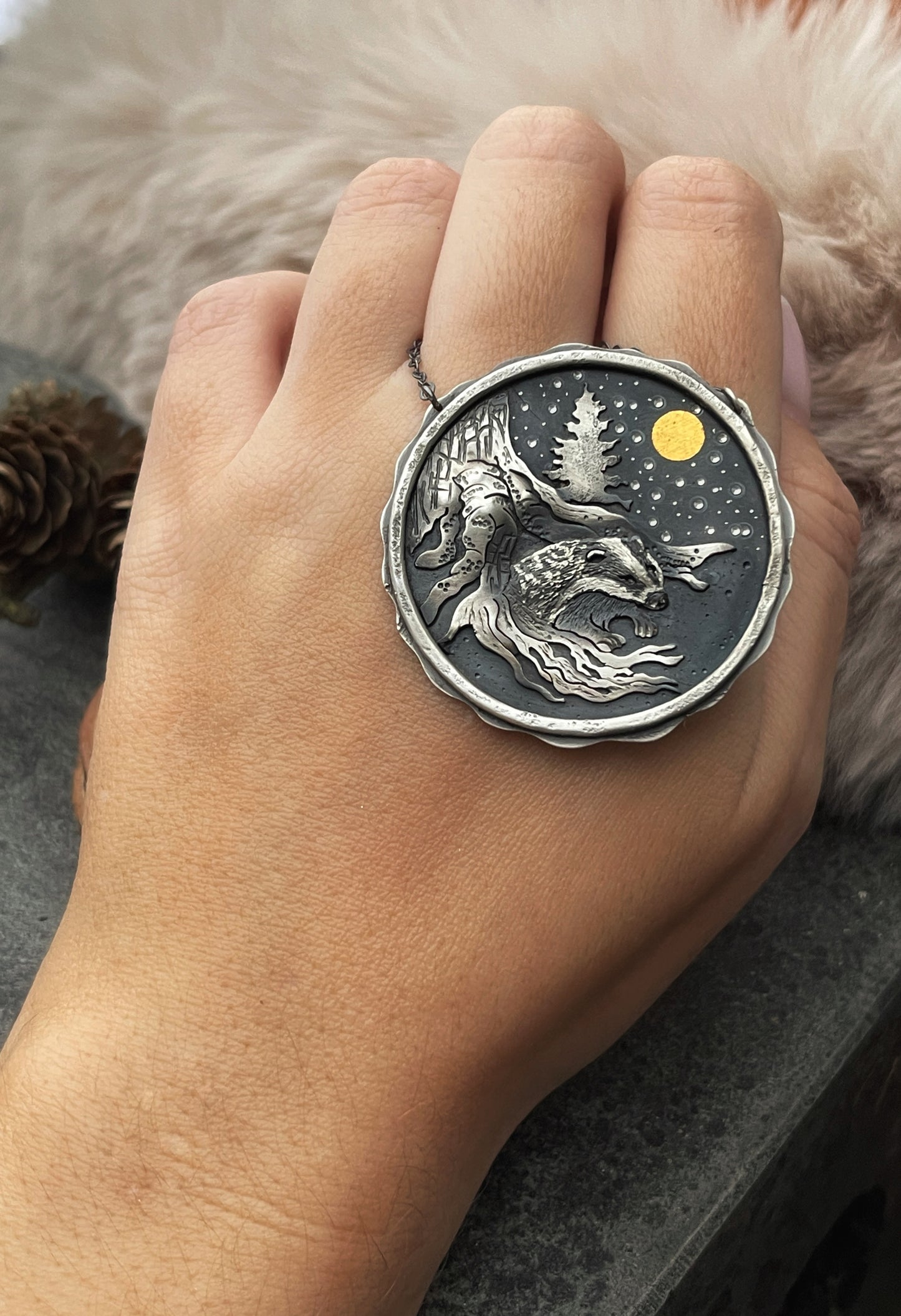 The Badger & Moon Necklace
