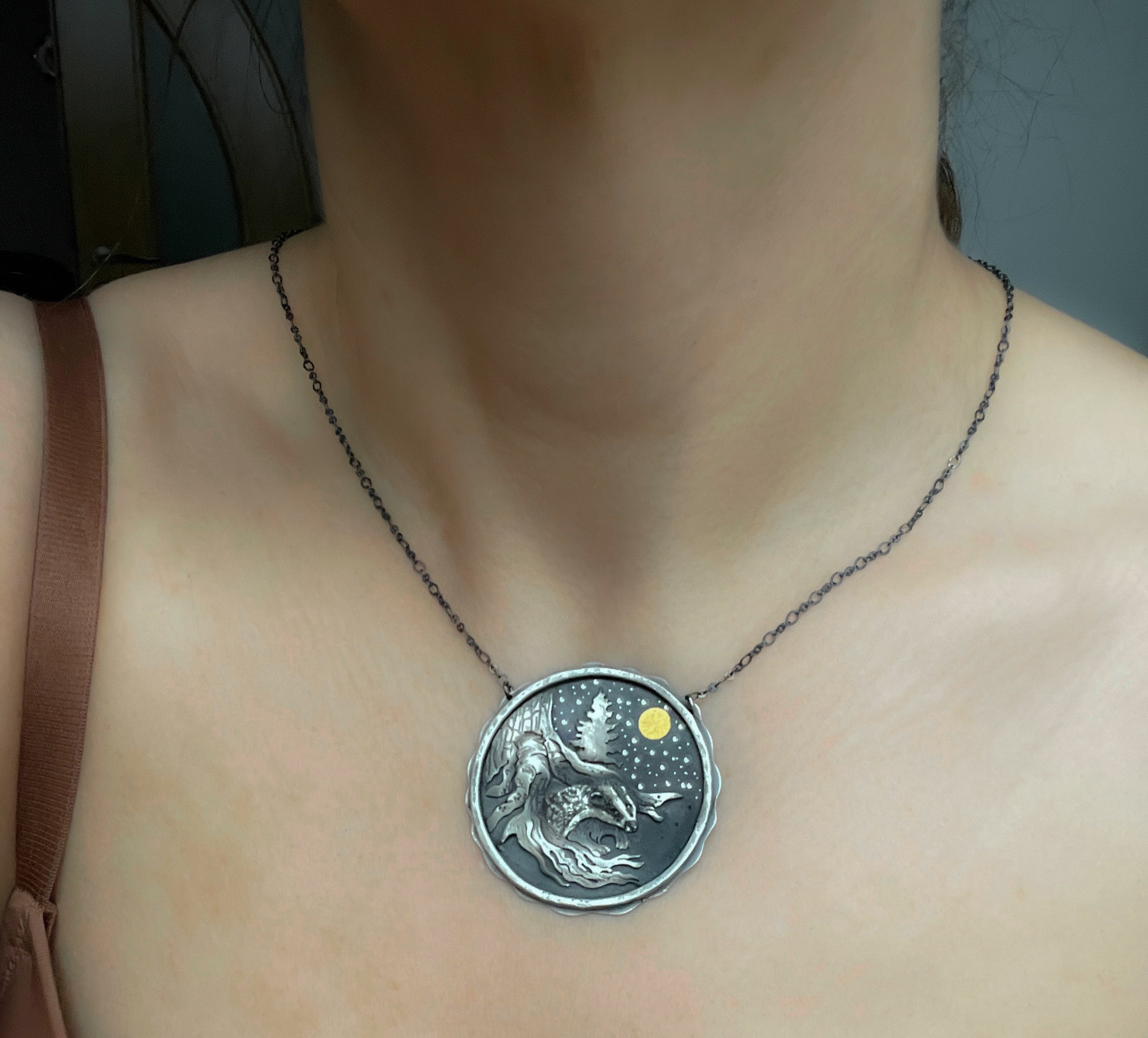 The Badger & Moon Necklace