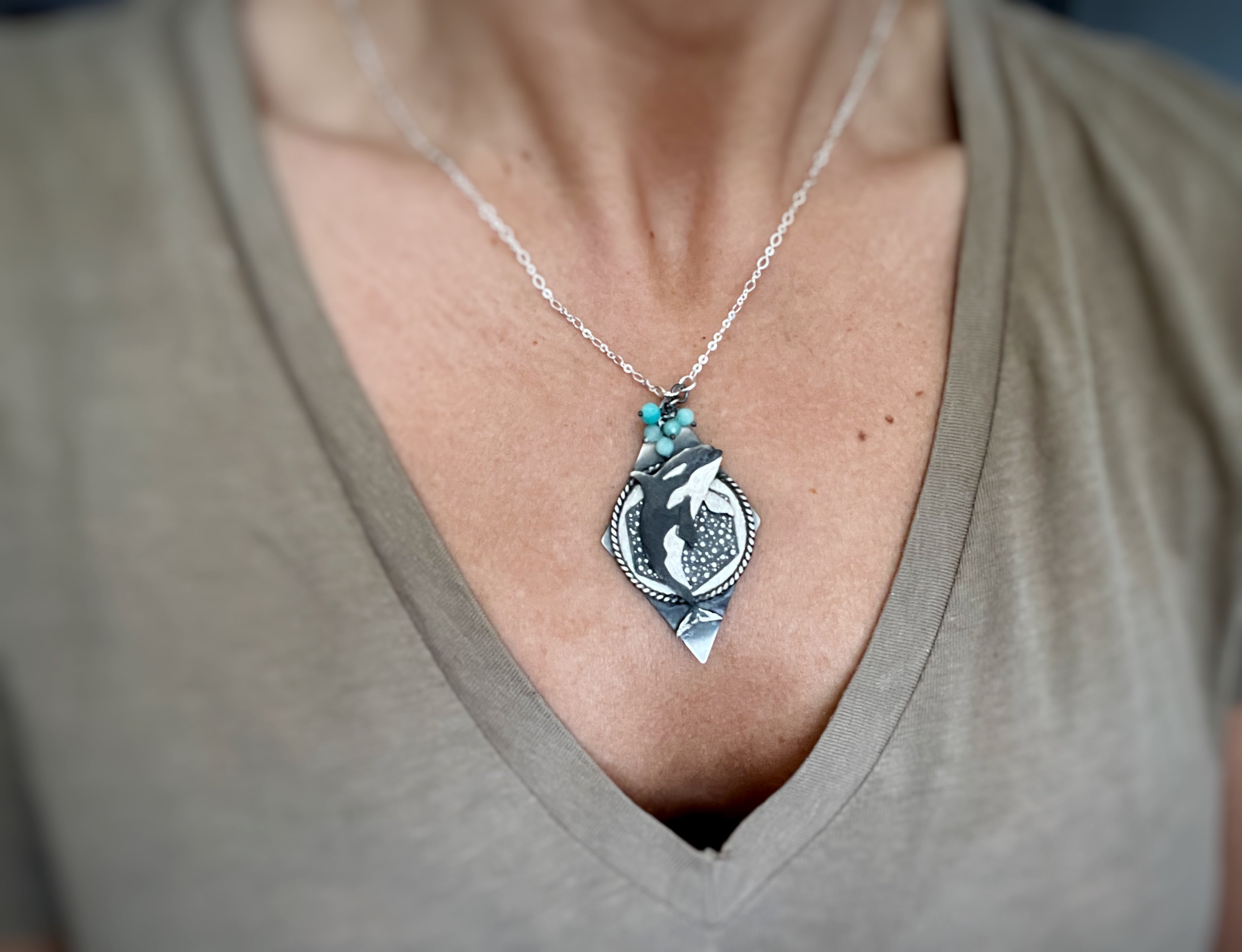 The Orca Necklace - Amazonite