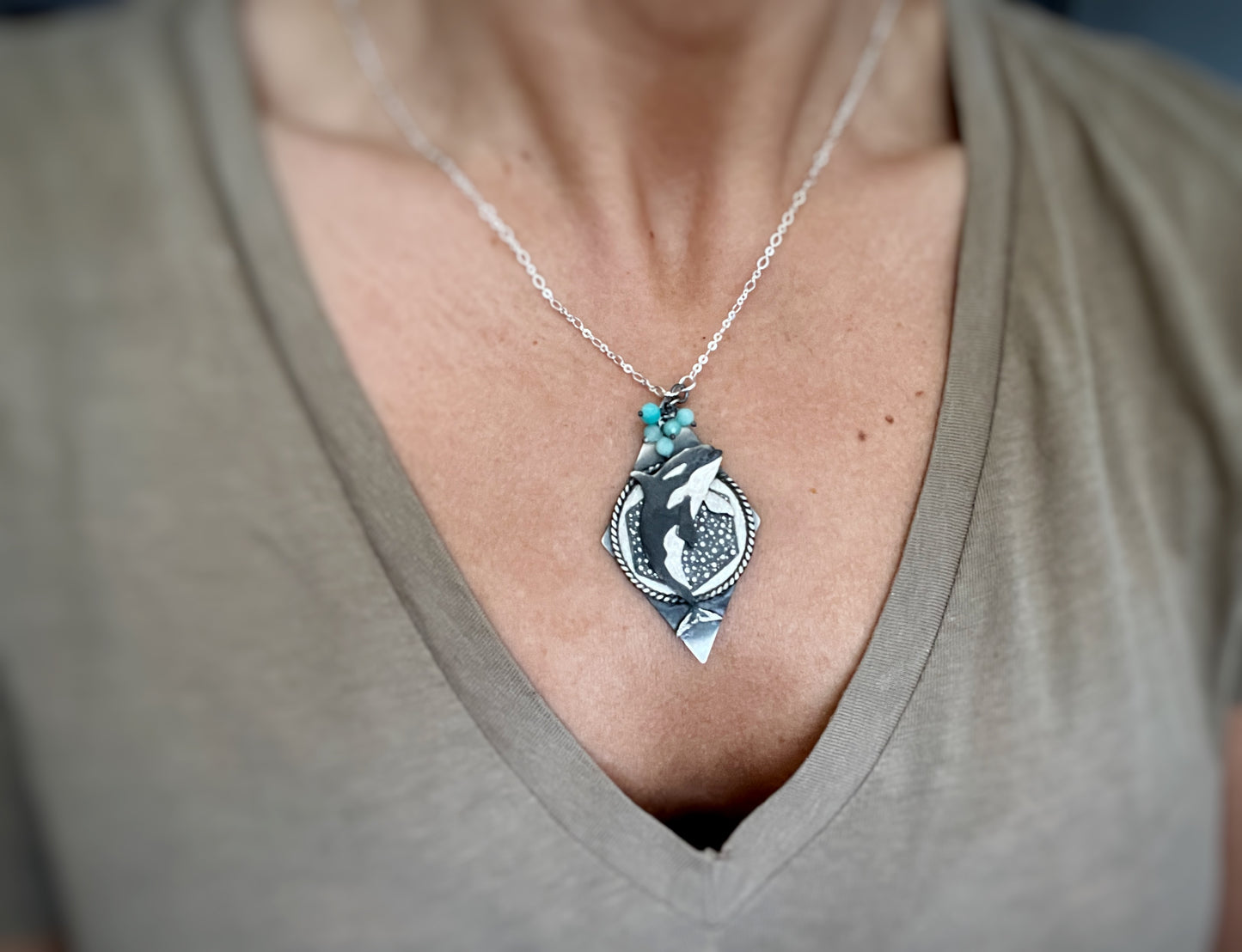 The Orca Necklace - Amazonite