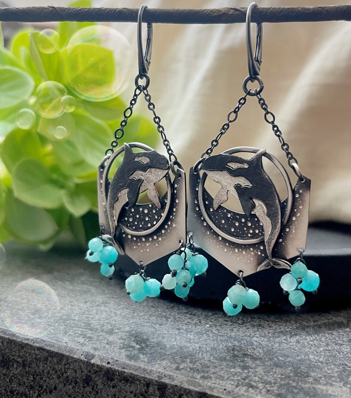 The Orca Swing Earrings - Amazonite