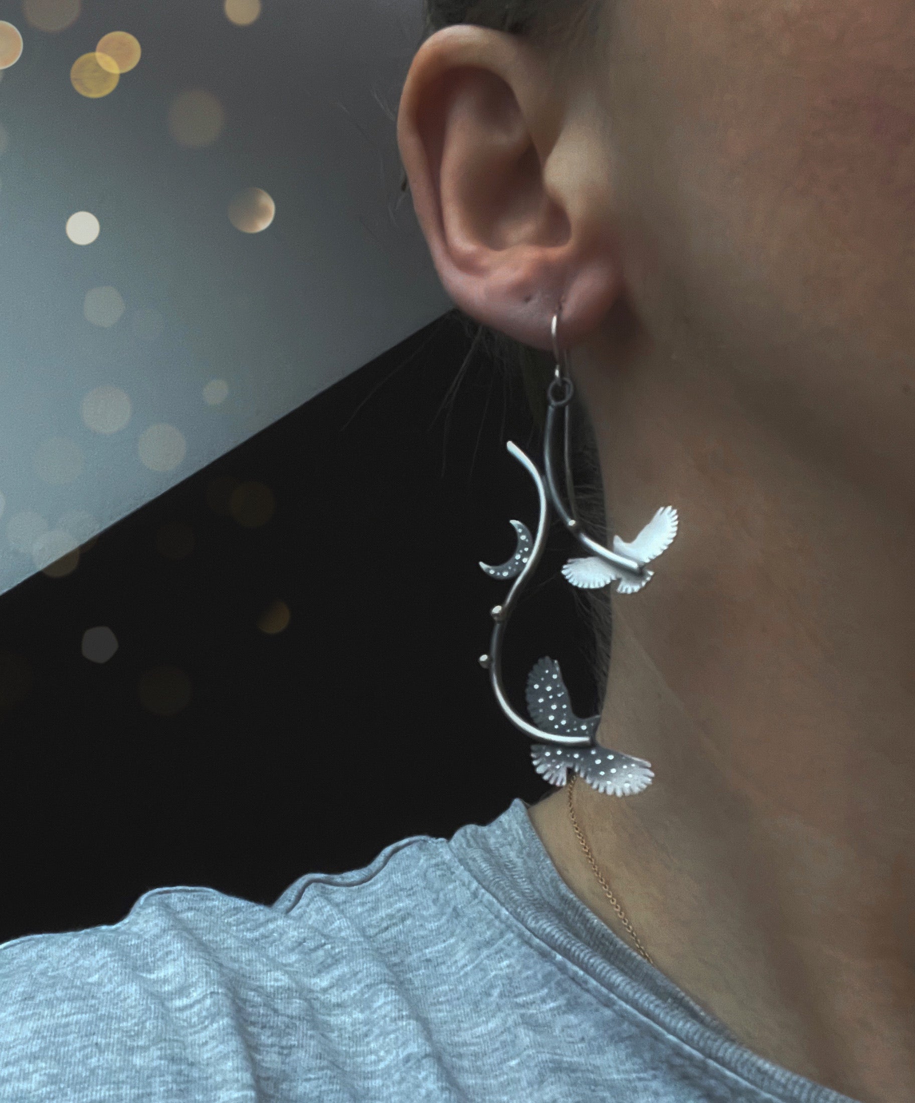 The Slender Hawk & Moon Earrings