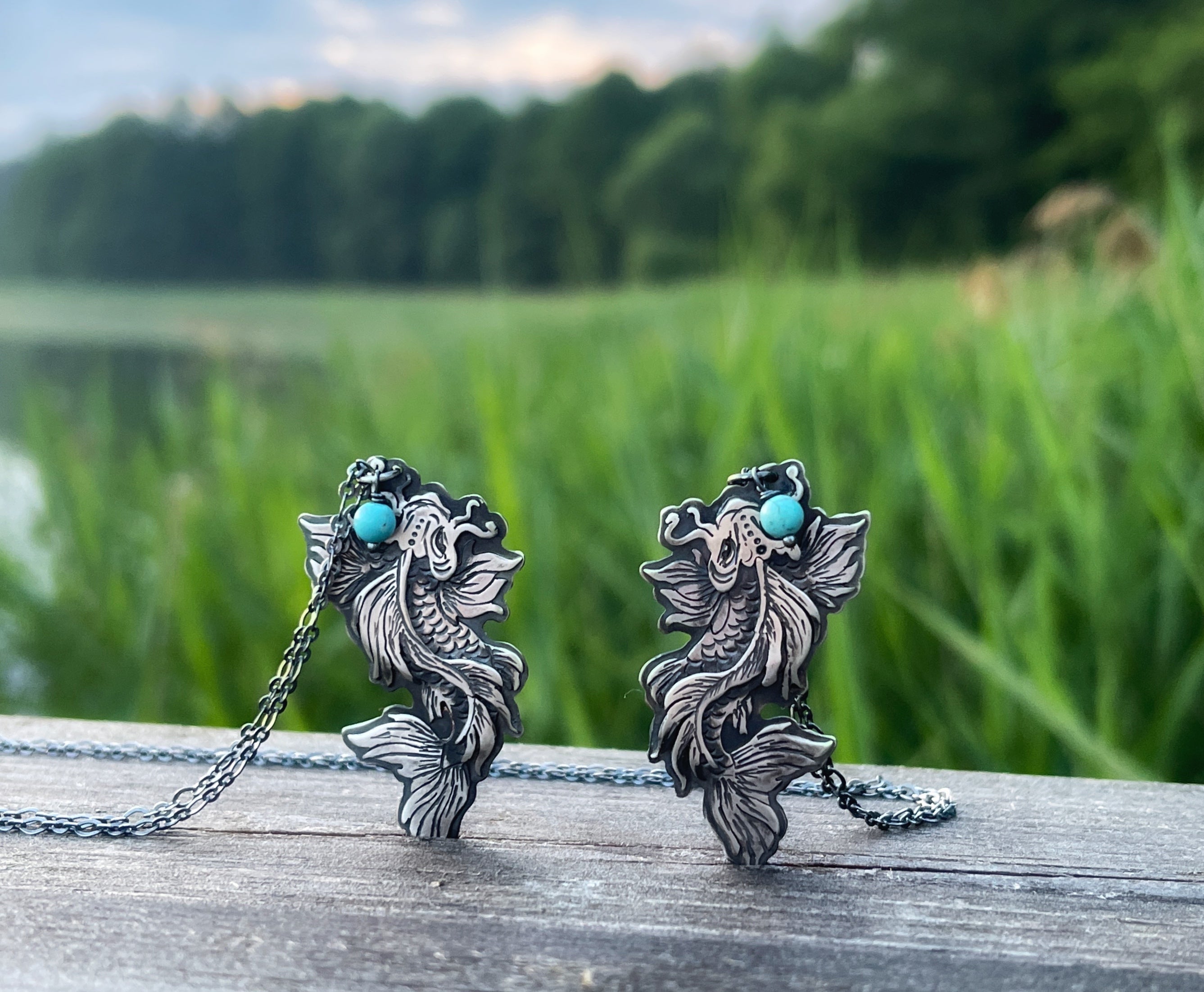 The Koi Fish & Turquoise Necklace No1