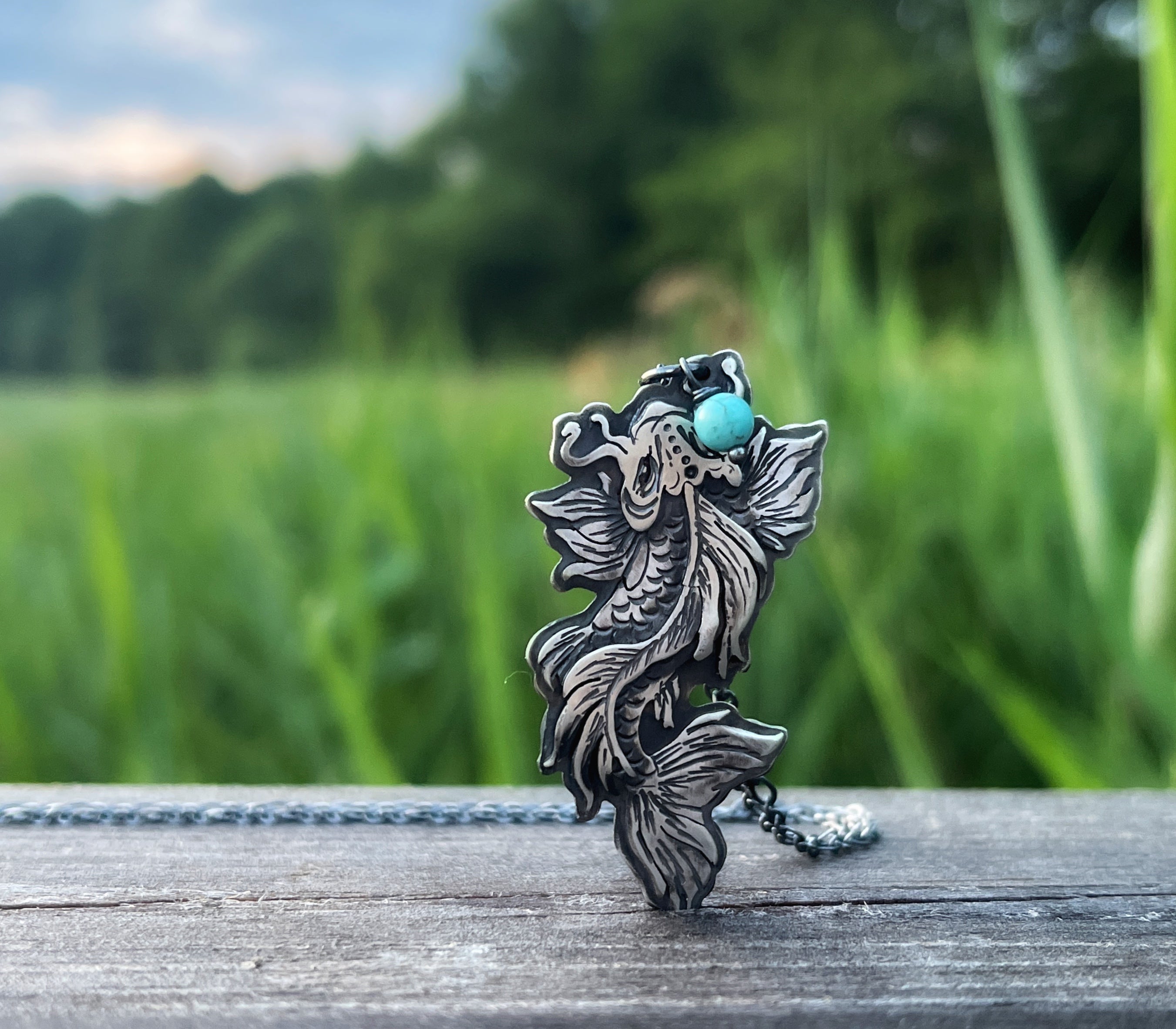 The Koi Fish & Turquoise Necklace No2