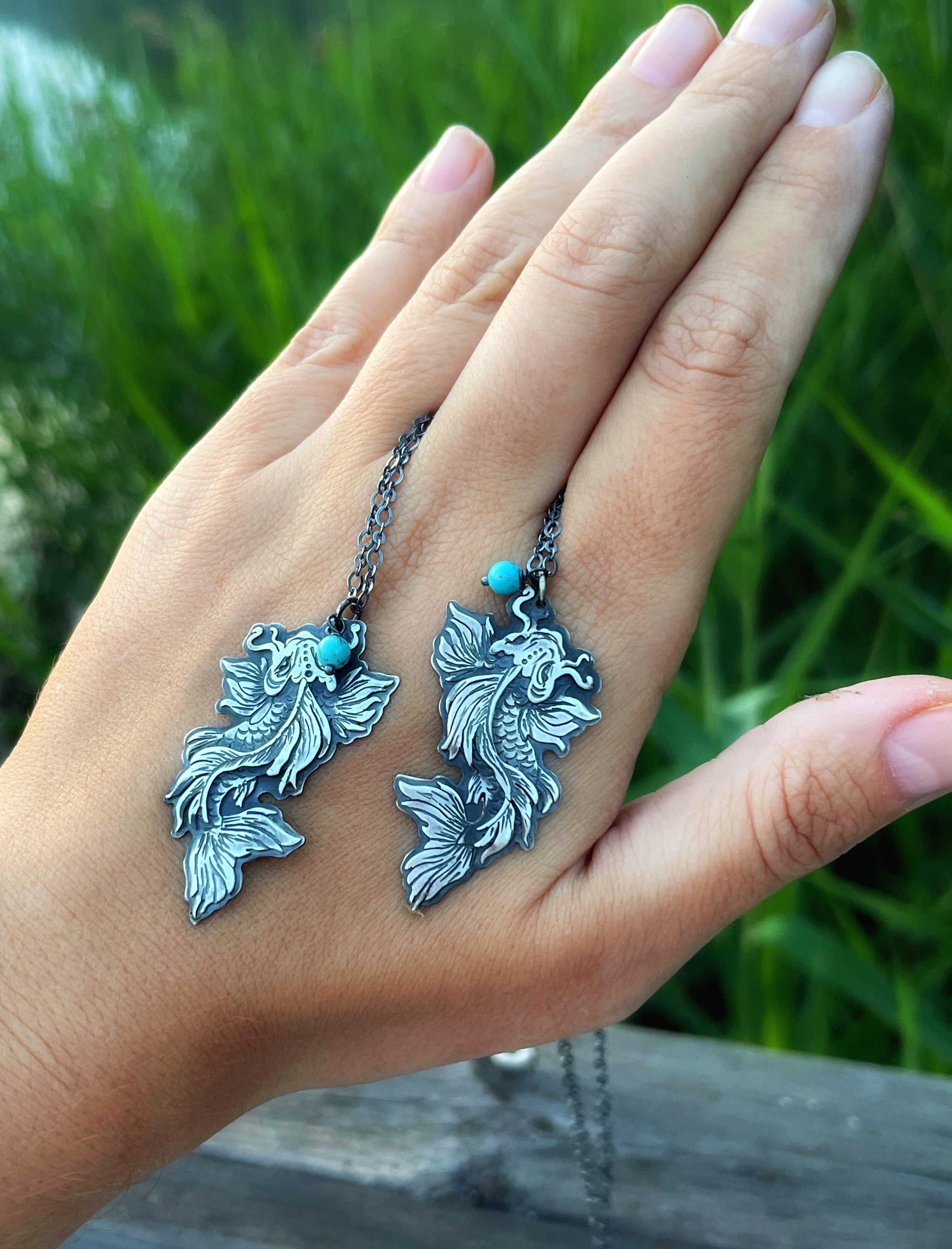 The Koi Fish & Turquoise Necklace No2