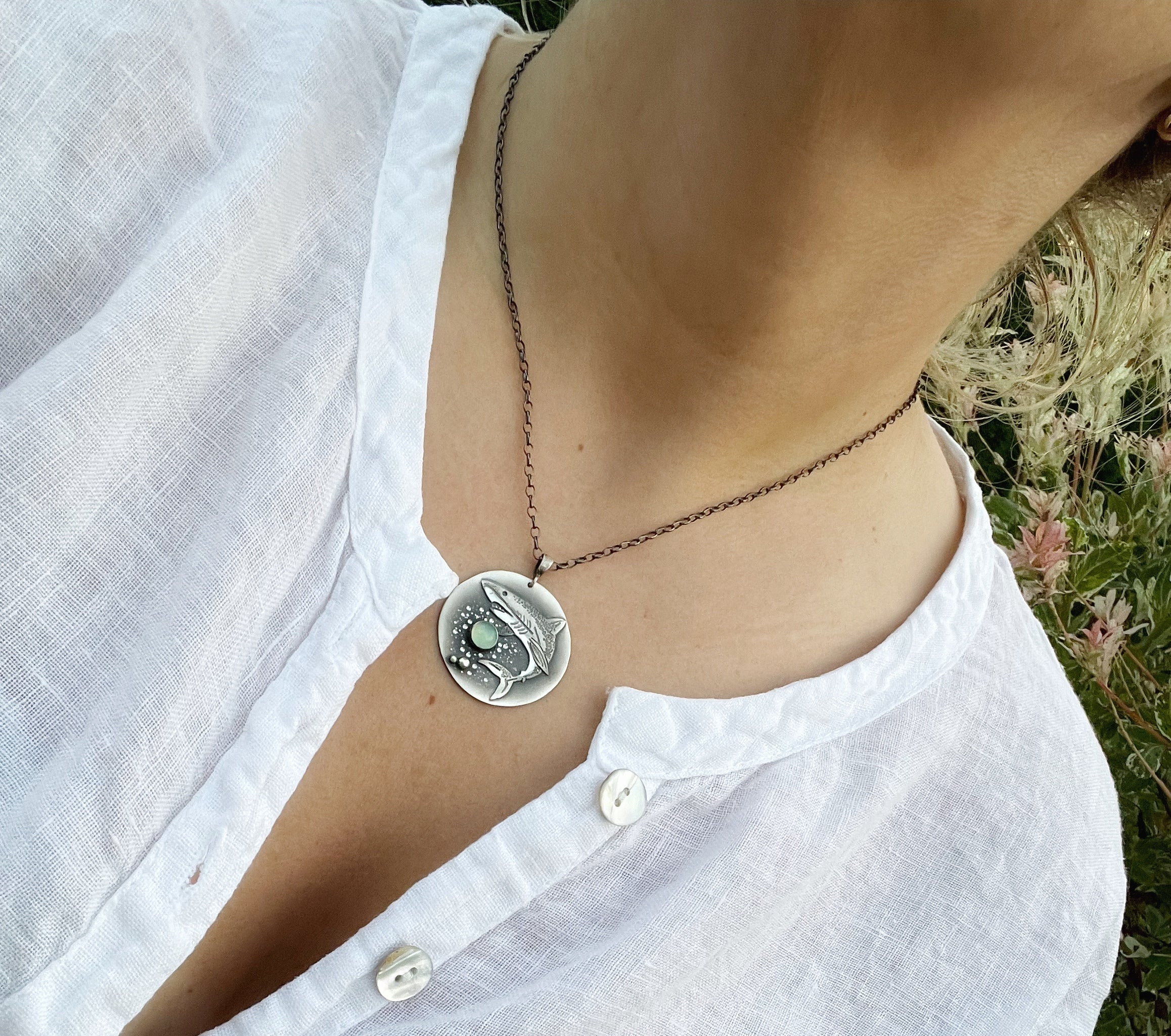The Shark & Chalcedony Necklace