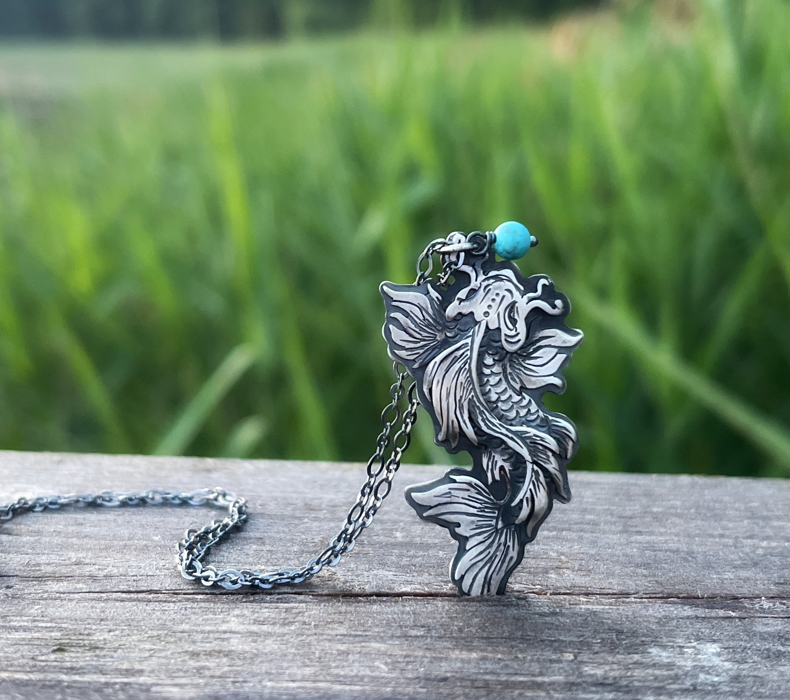 The Koi Fish & Turquoise Necklace No1
