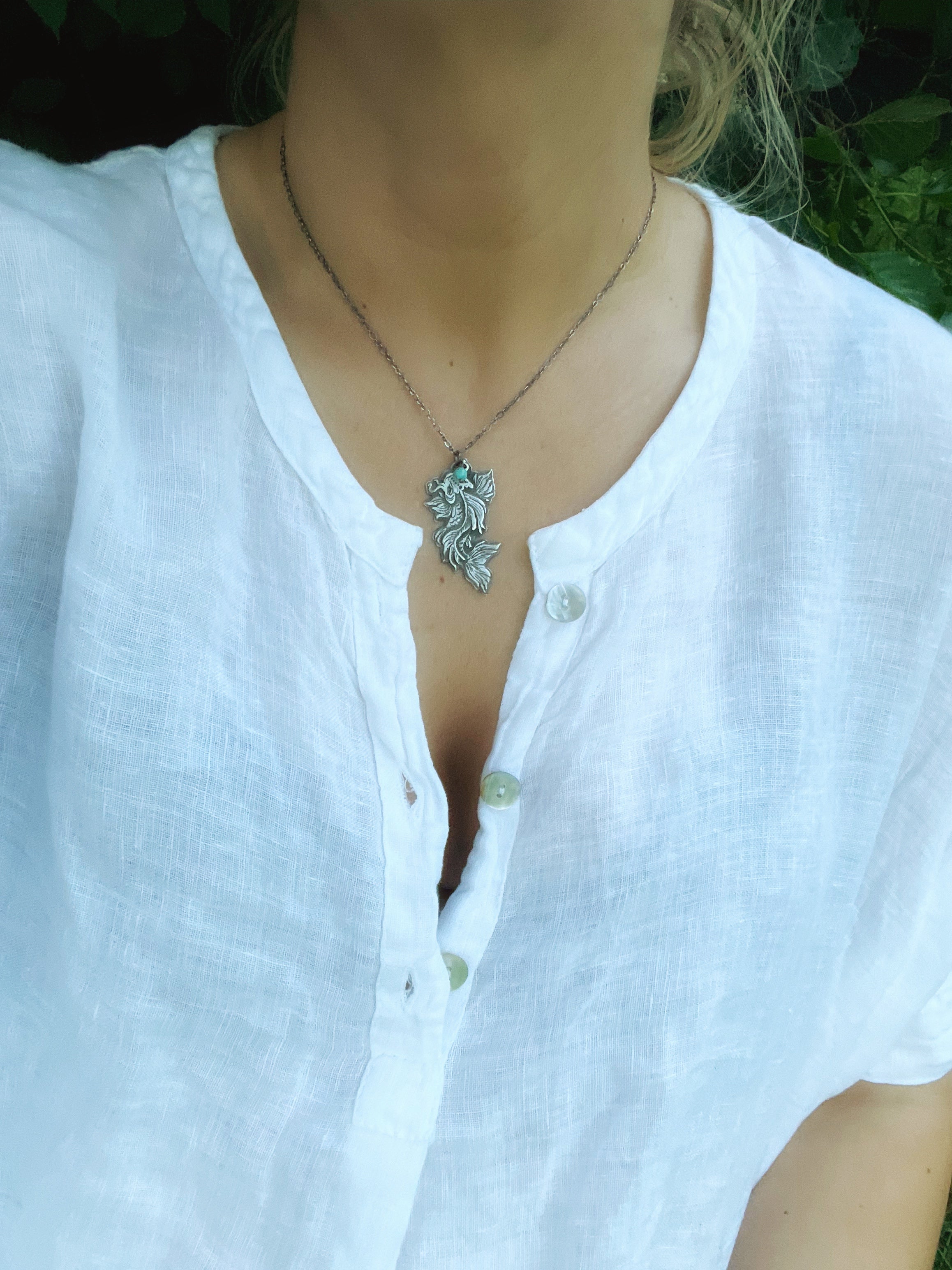 The Koi Fish & Turquoise Necklace No1