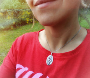 Guardian of the Moon - Silver Rabbit & Moon Necklace