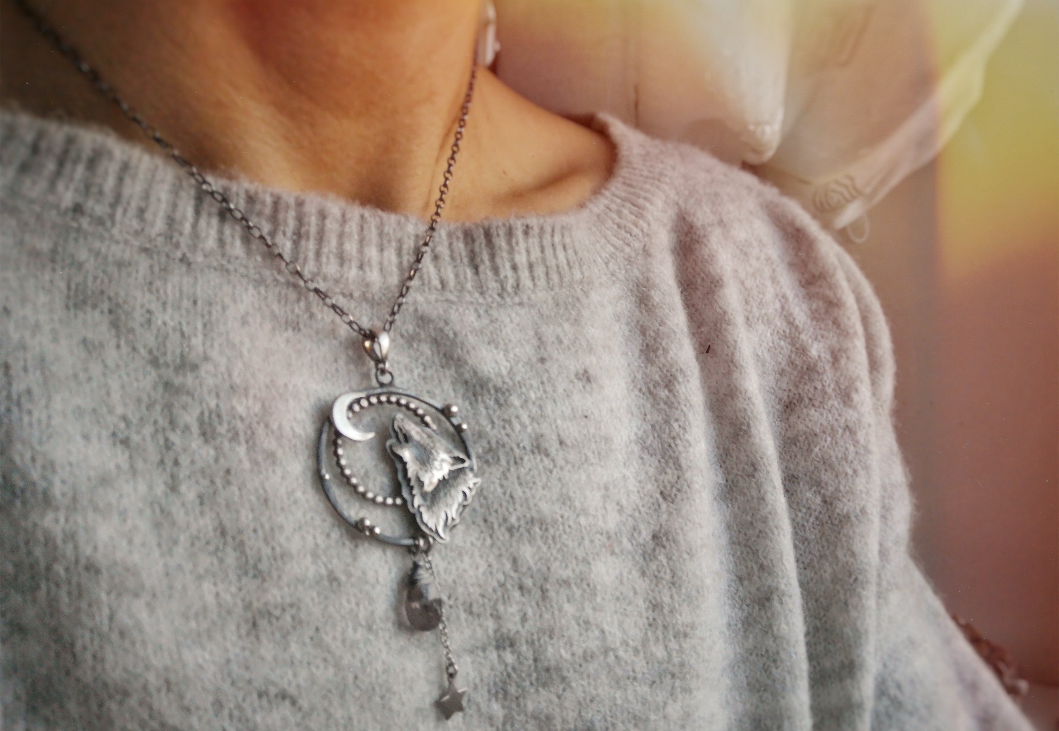The Wolf Necklace - Moss Amethyst