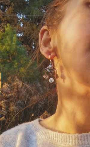 Chandelier Earrings - Sterling Silver Stamped Earrings