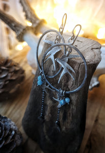 The Swallow Earrings - Birds Hoop Earrings