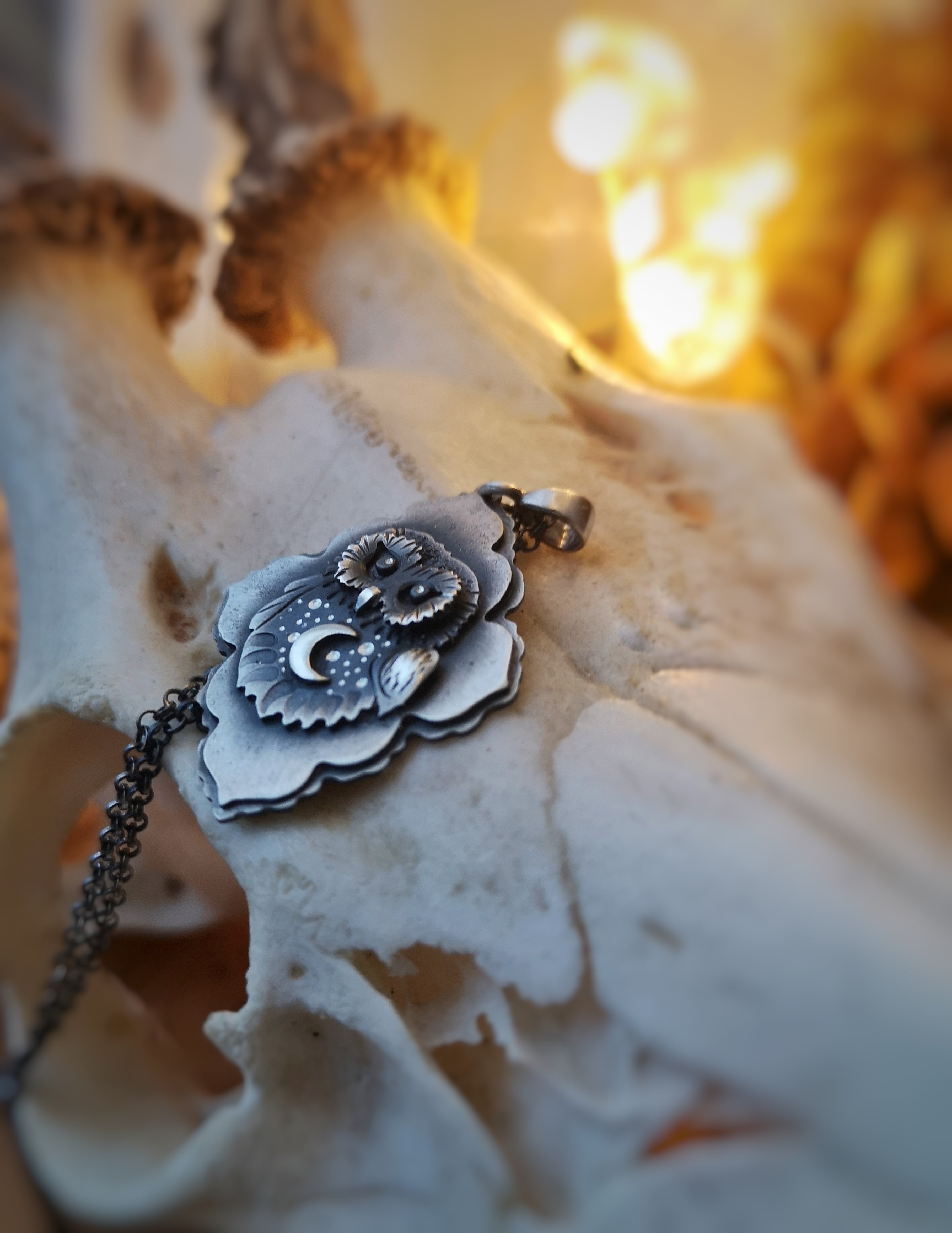 The Guardian of the Moon Necklace - Little Owl Necklace
