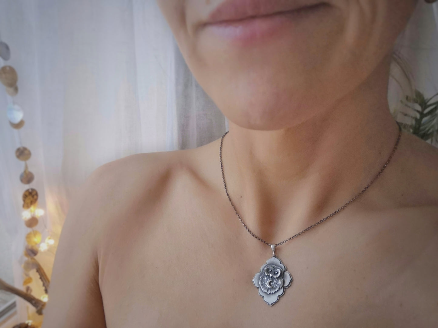 The Guardian of the Moon Necklace - Little Owl Necklace