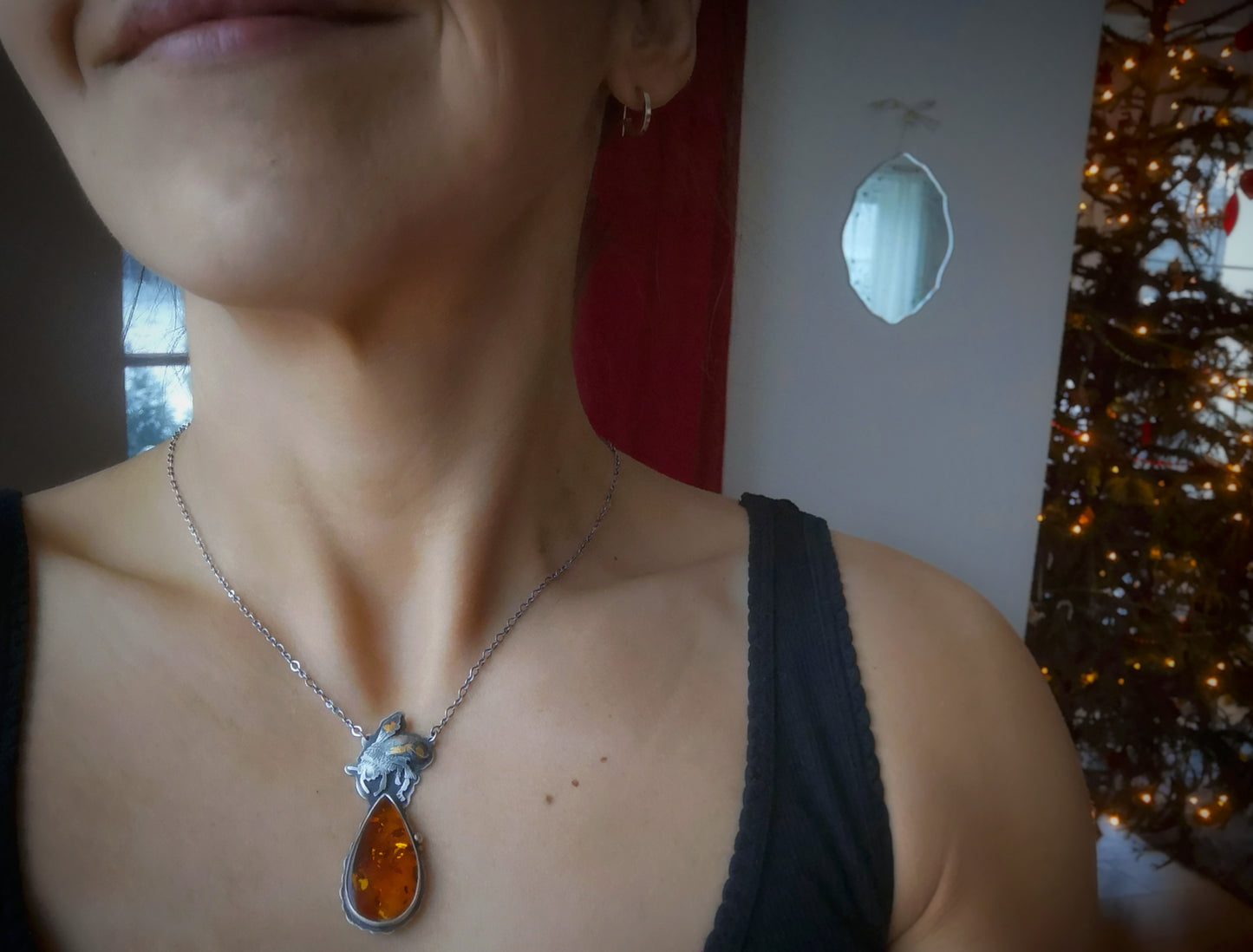 Inner Wisdom Necklace - Bumble Bee & Amber Necklace