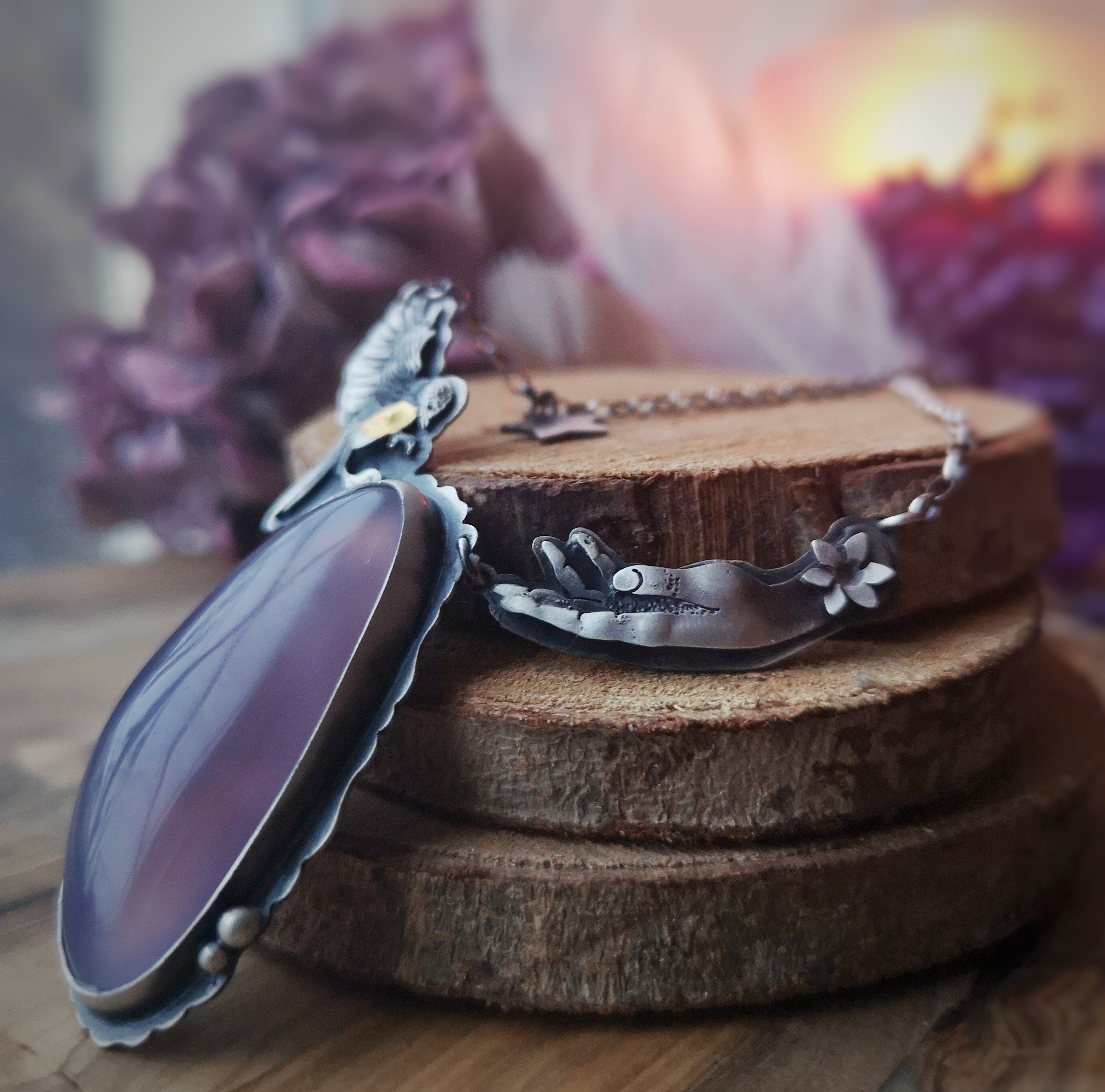 Good Luck Necklace-- Holy Blue Chickadee Necklace