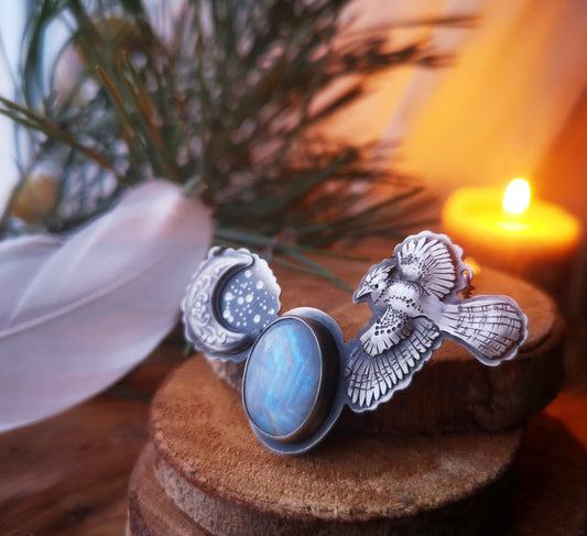 Purity of the Soul Necklace - Blue Jay & Moonstone Necklace