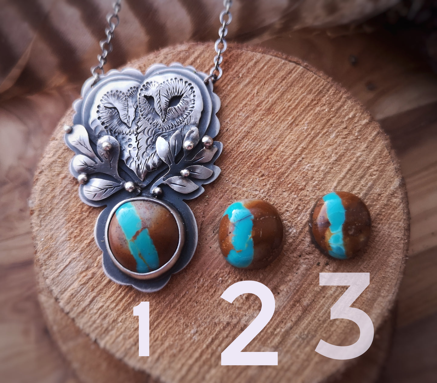 Hidden Secrets Necklace - Barn Owls & Royston Turquoise